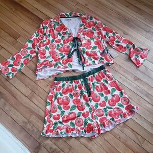Haute Dreamz BNWT Tomato/Basil Print 2pc Pyjama Set - XL ($52 USD)
